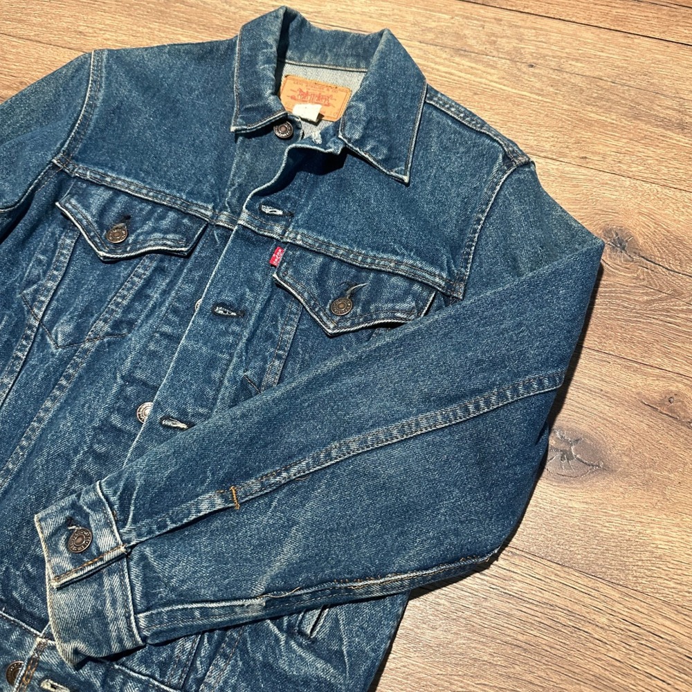 Vintage Levis Blue Denim Trucker Jacket Kids Size 16 Made in USA‎ 70706-0216